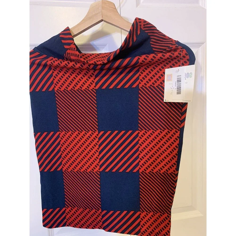 NEW Lularoe Women’s Sz S Cassie Red‎ Blue Plaid Skirt